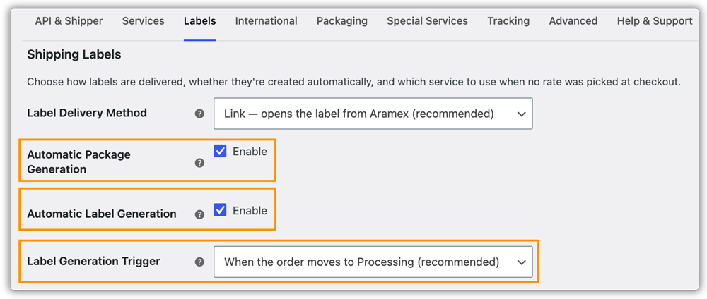 print labels automatically