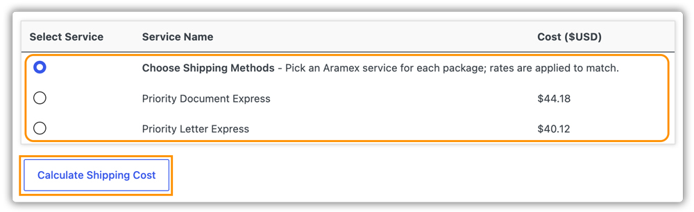 calculate shipping cost