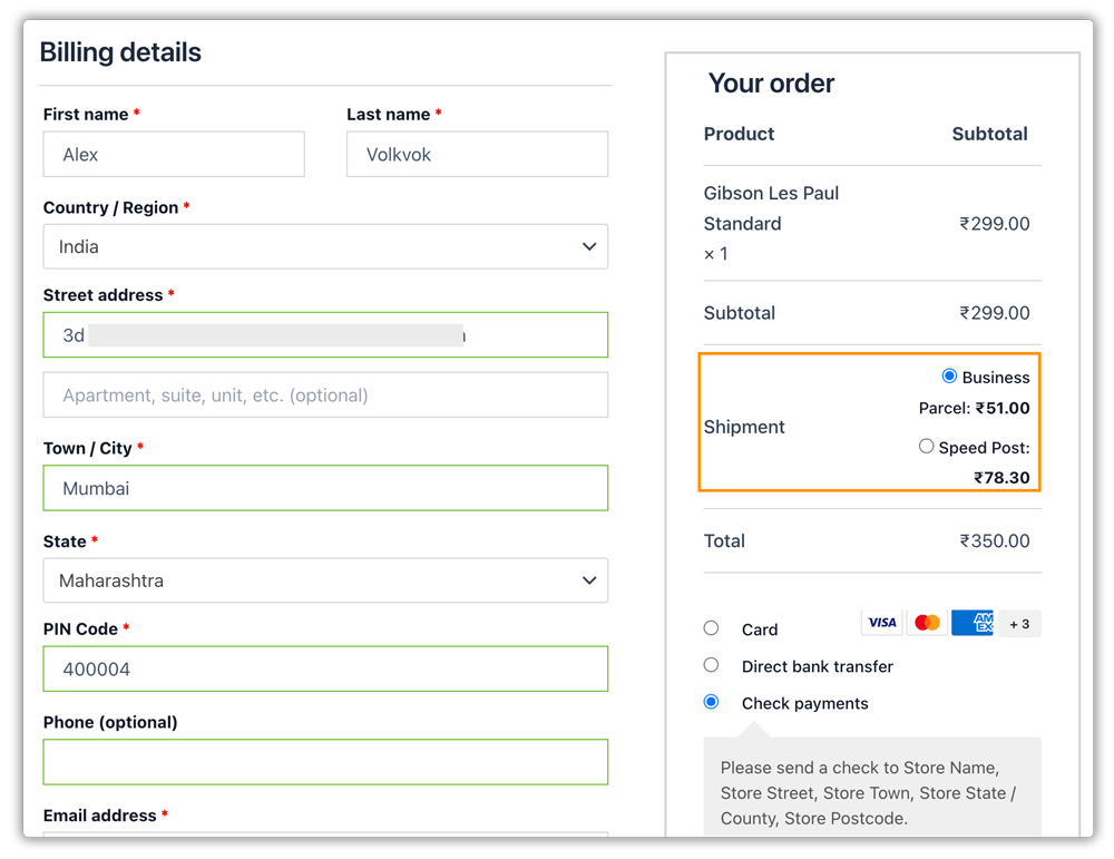 woocommerce checkout
