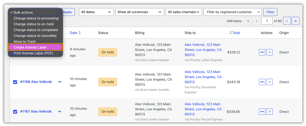 create labels in bulk