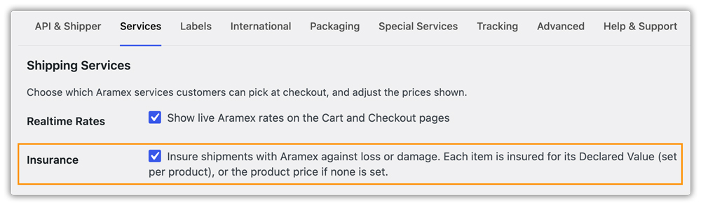 aramex insurance