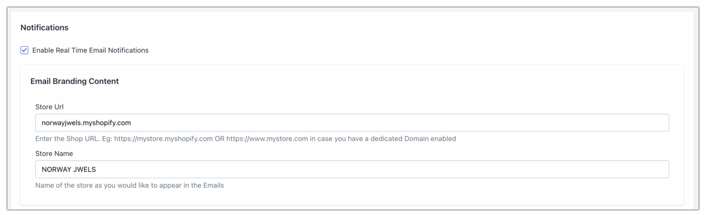 enable real time tracking notifications