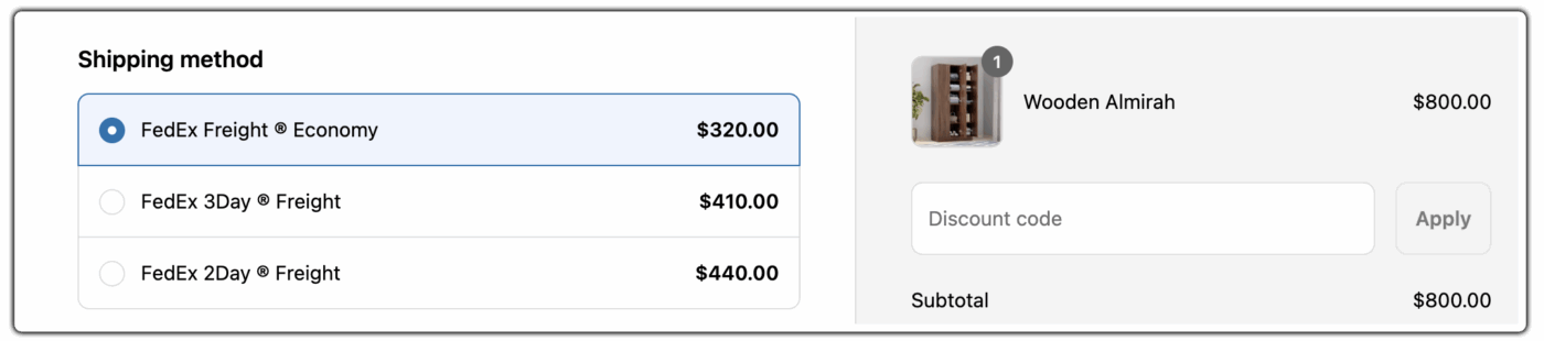fedex freight services in shopify