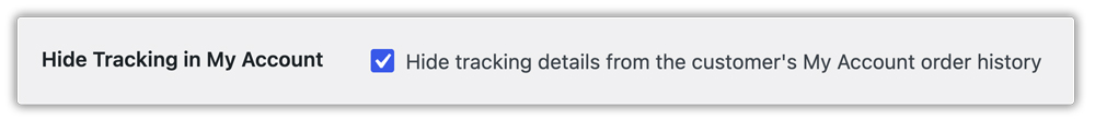 hide tracking in my account