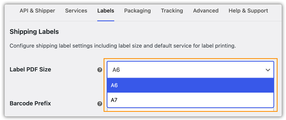 label size