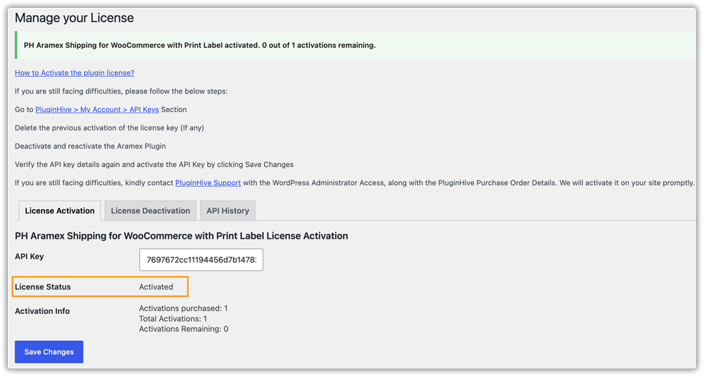 aramex plugin license for woocommerce