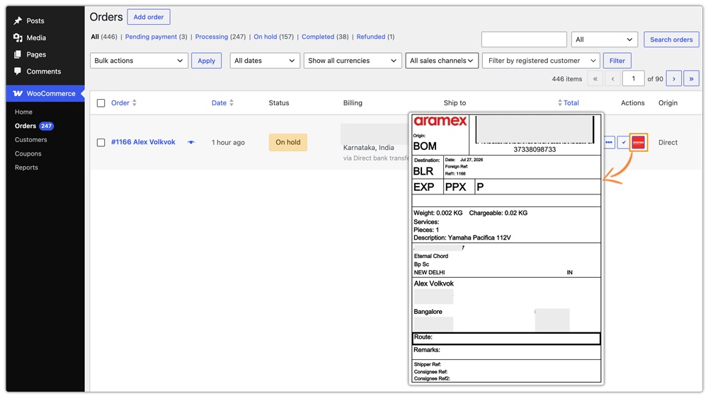 aramex label