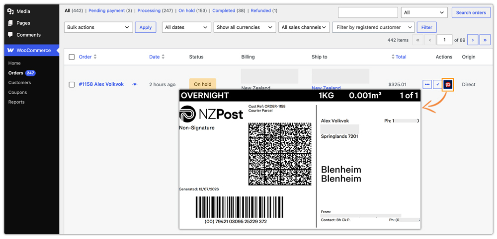 print nz post shipping label 