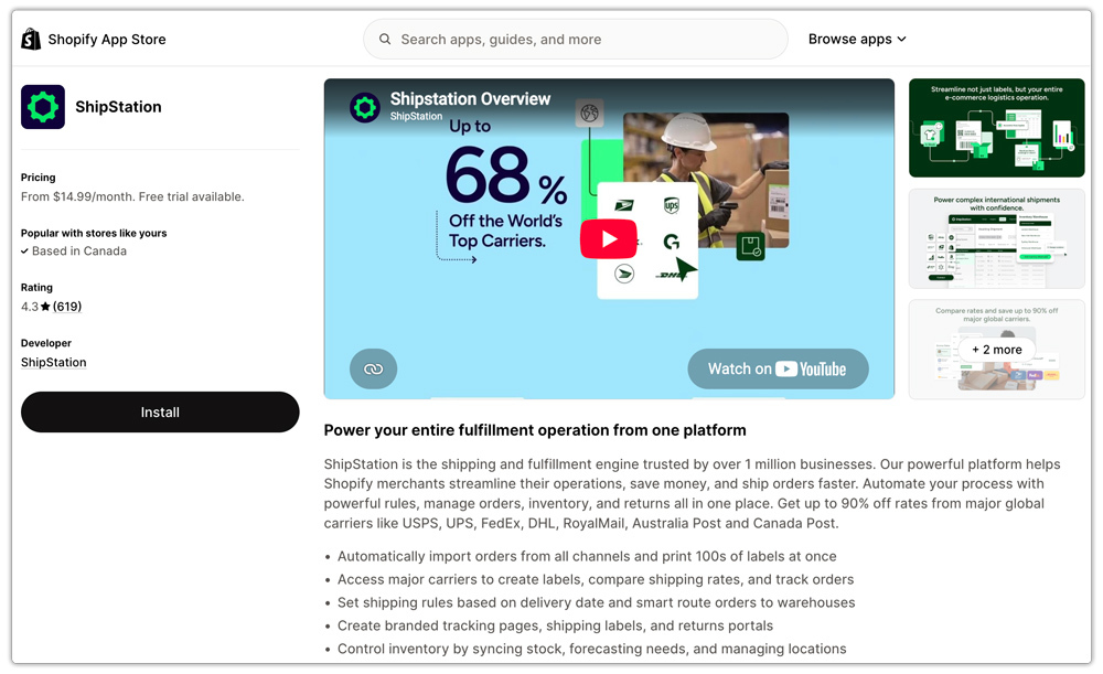 shipstation landing page