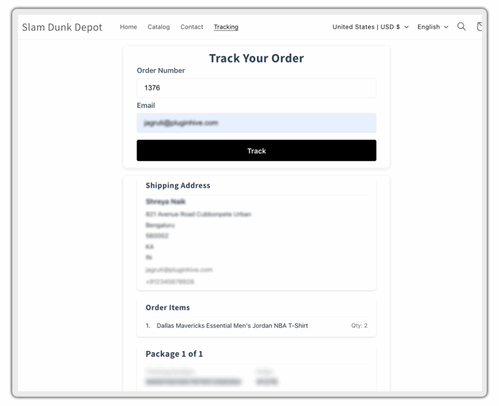 postnord order tracking in storefront