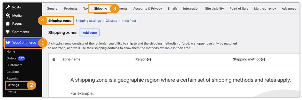 woo shipping zone