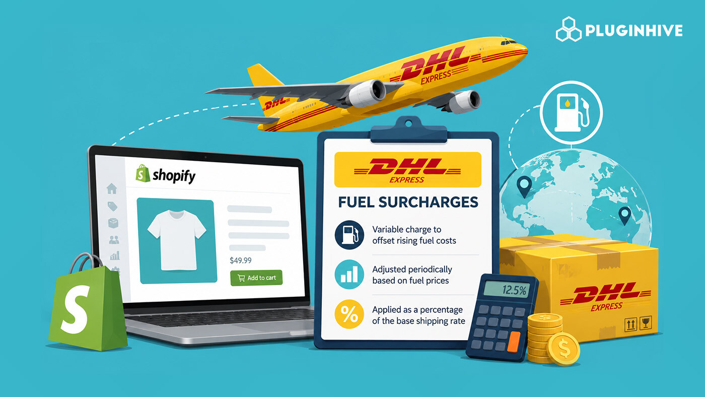 dhl express fuel surcharges in shopify
