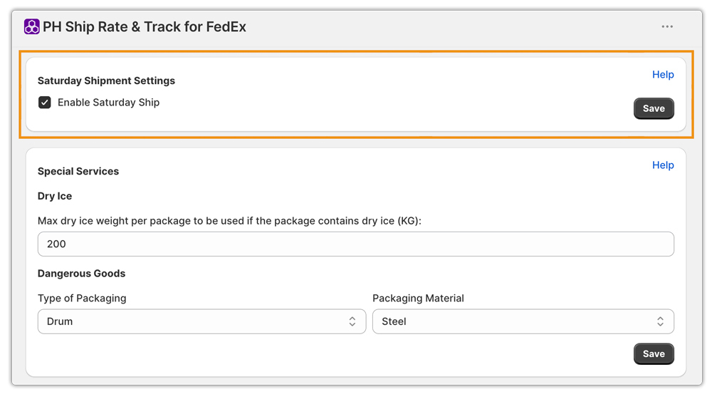 enable fedex saturday ship on shopify
