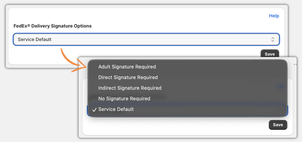 fedex delivery signature in shopify