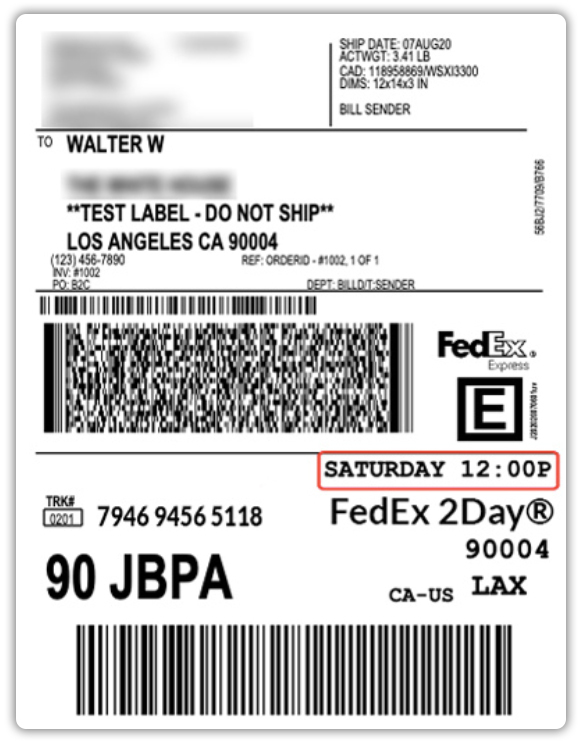 fedex saturday service label