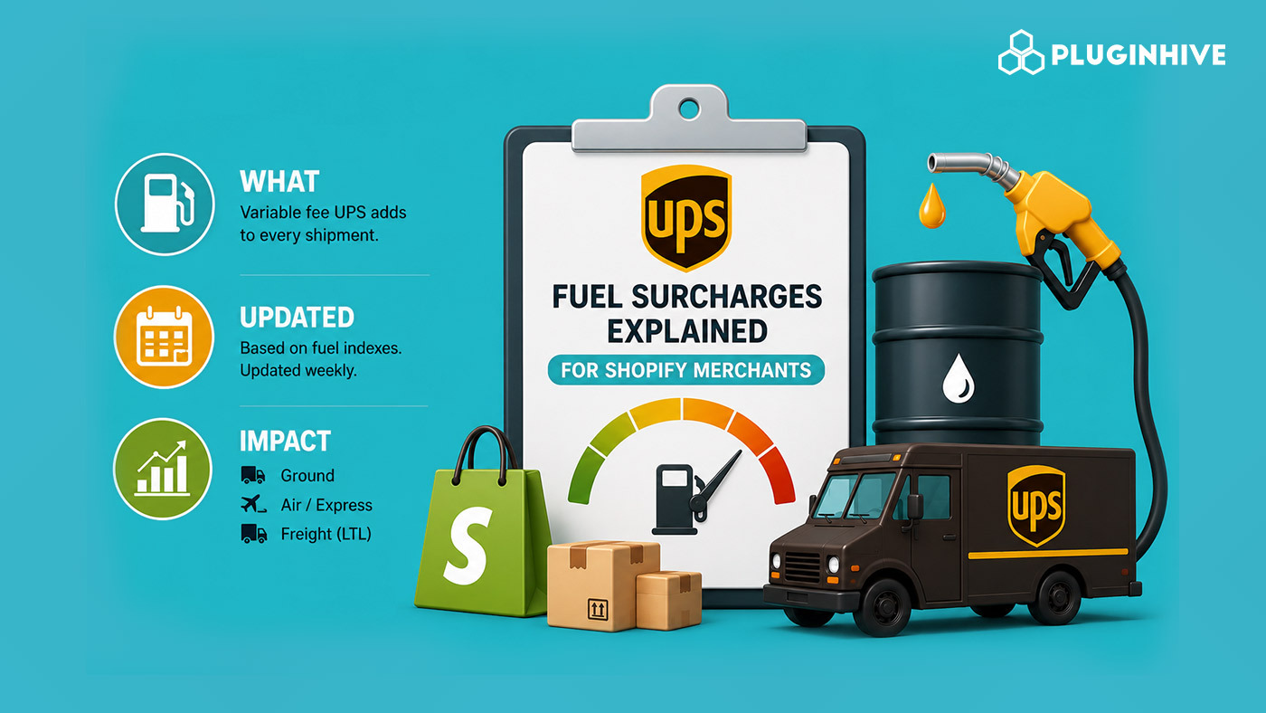 ups fuel surcharges in shopify