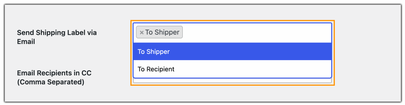 send ups shipping label via email