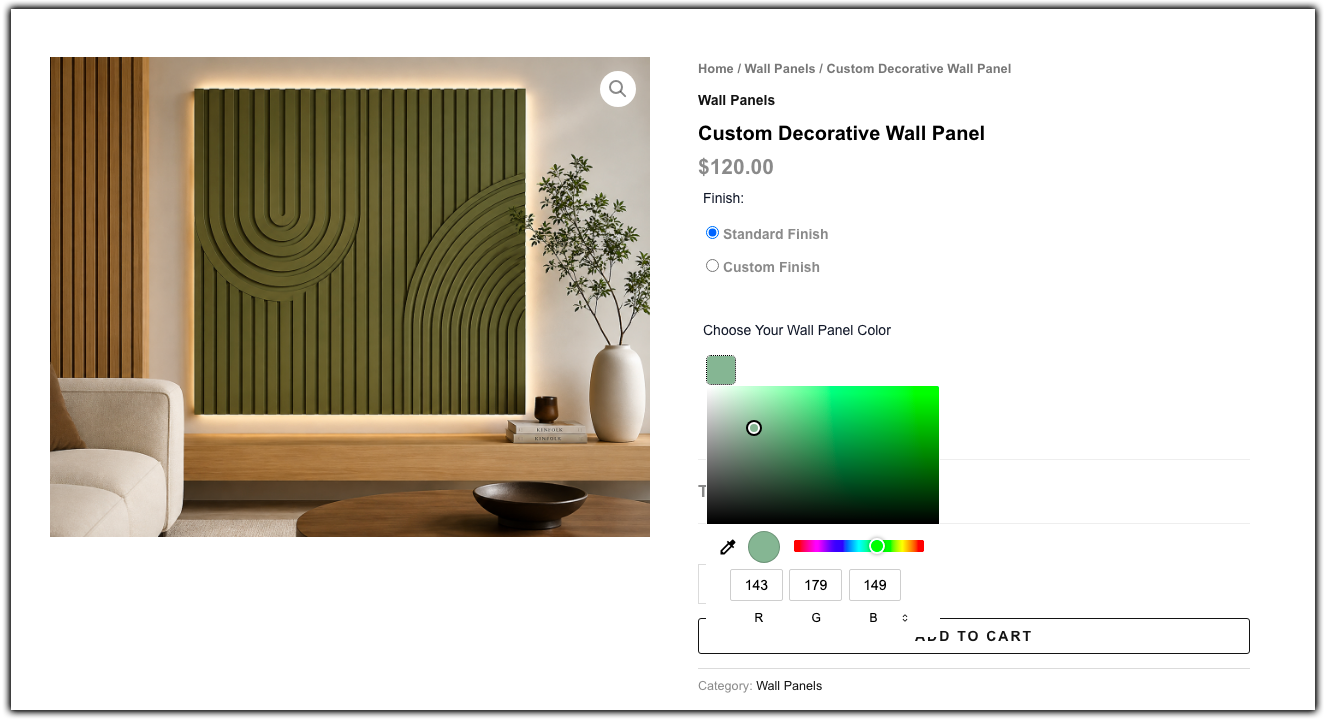 wall panel color picker