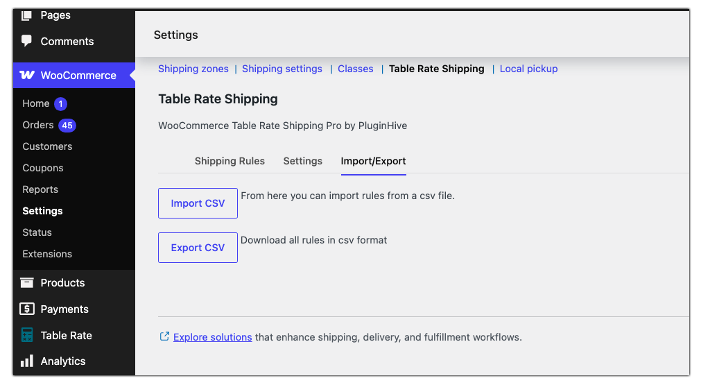 import export csv rules