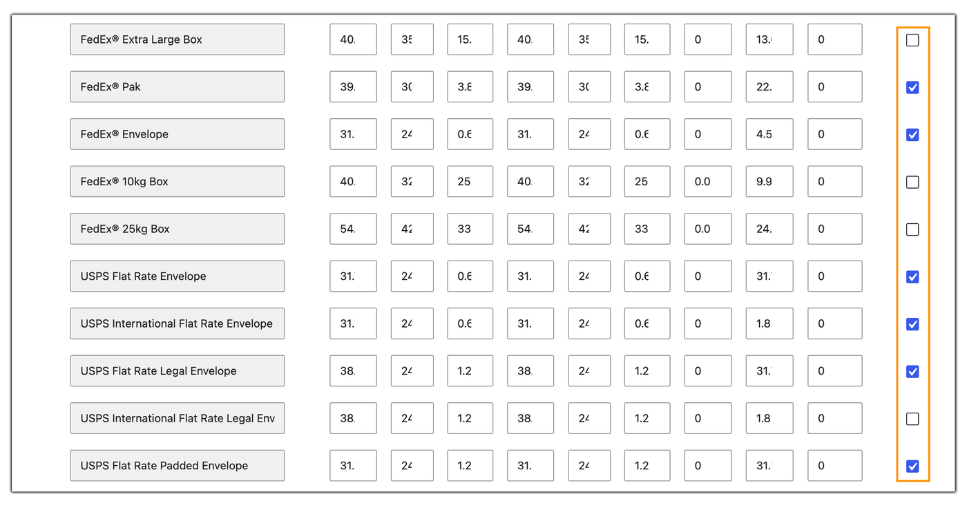 woocommerce shipping boxes for multiple carriers 