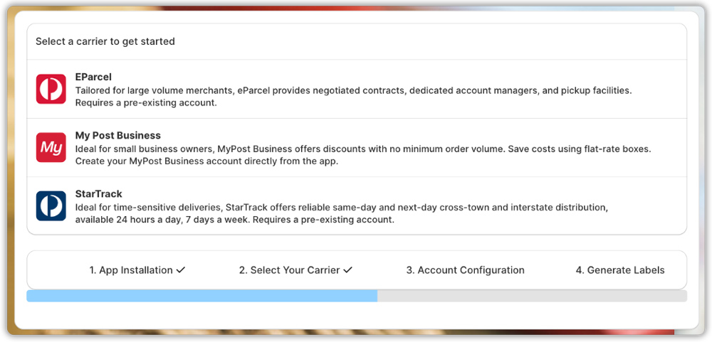 australia post carrier list