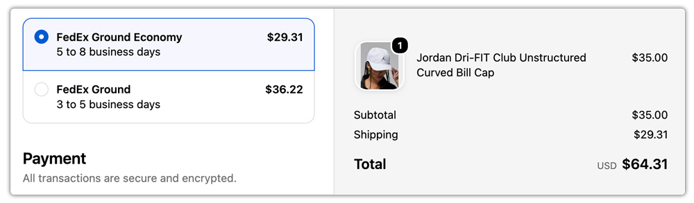 fedex ground vs ground economy in checkout