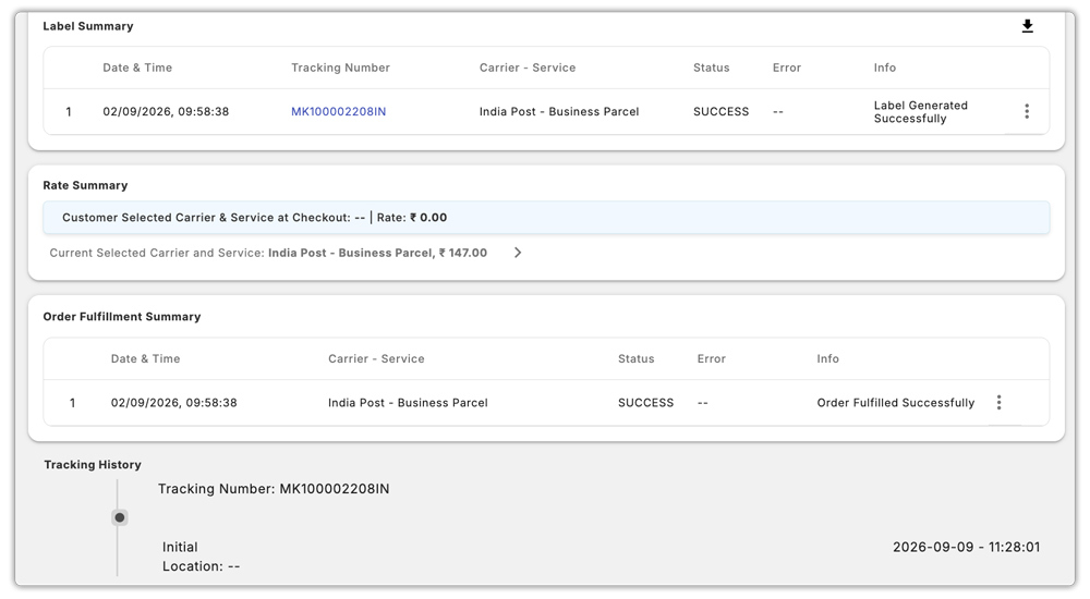 india post tracking in shopify