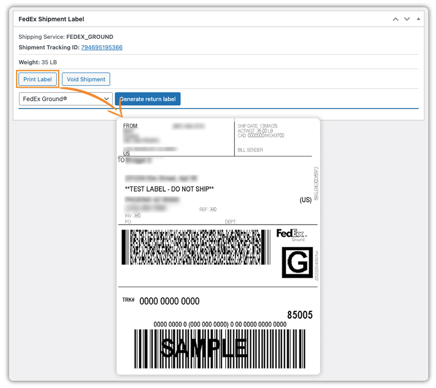 print fedex shipping label