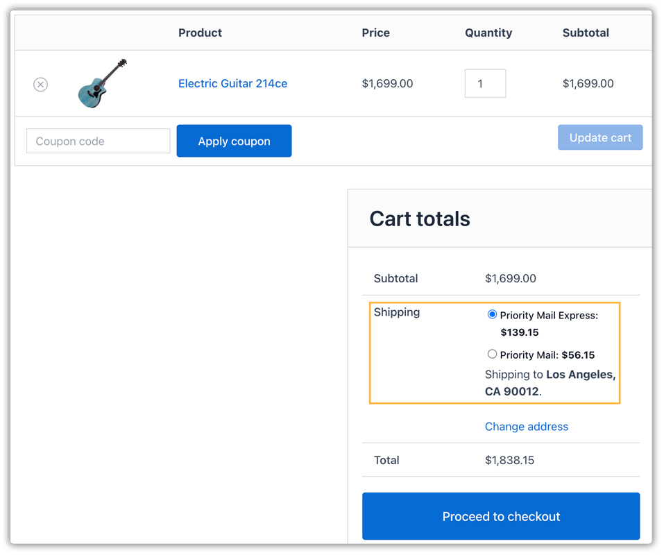 usps account rates in woocommerce