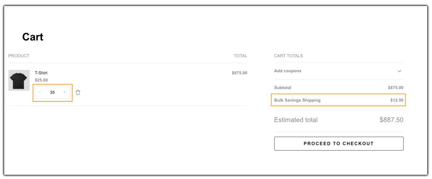 bulk savings shipping rate