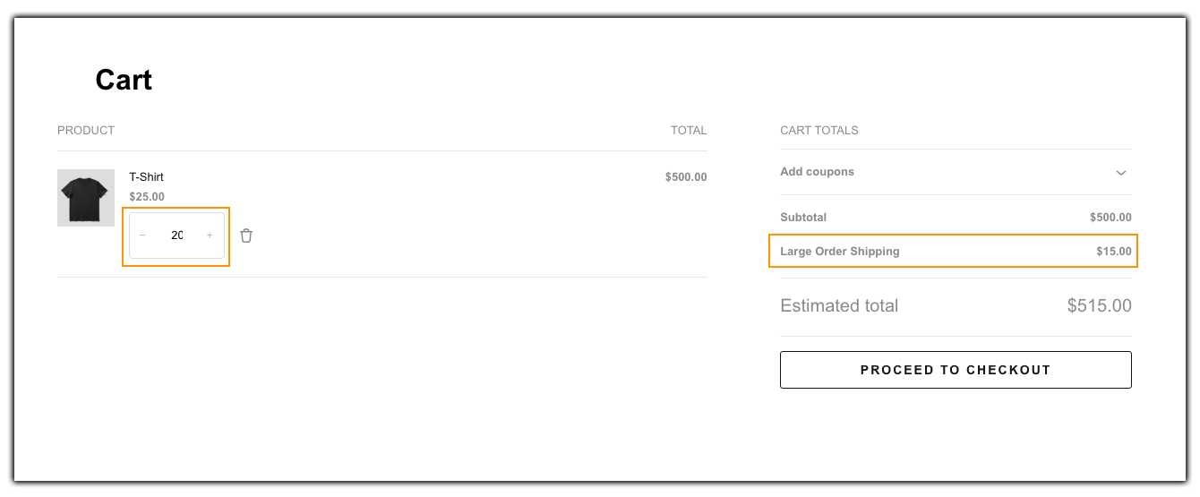 small order shipping rate