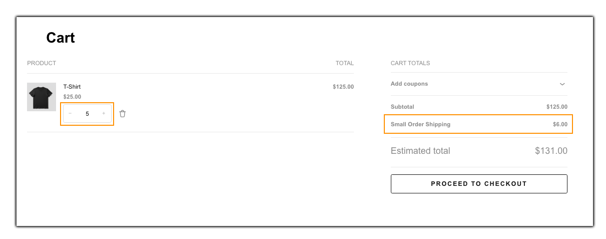 small order shipping rate