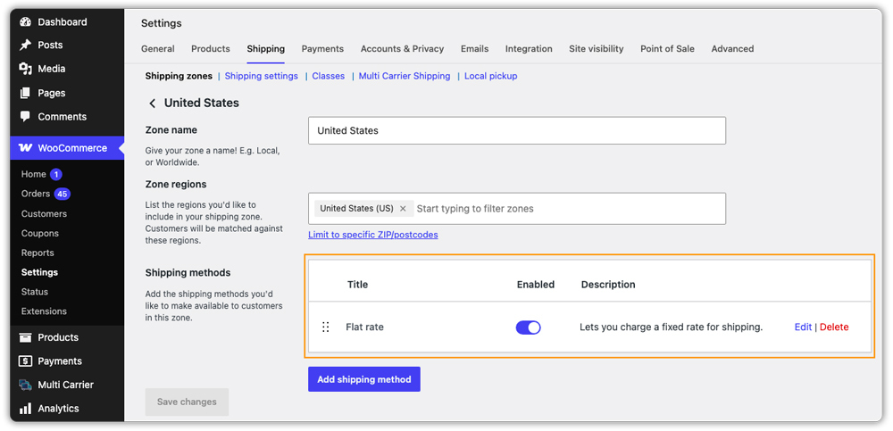 product weight dimensions fields