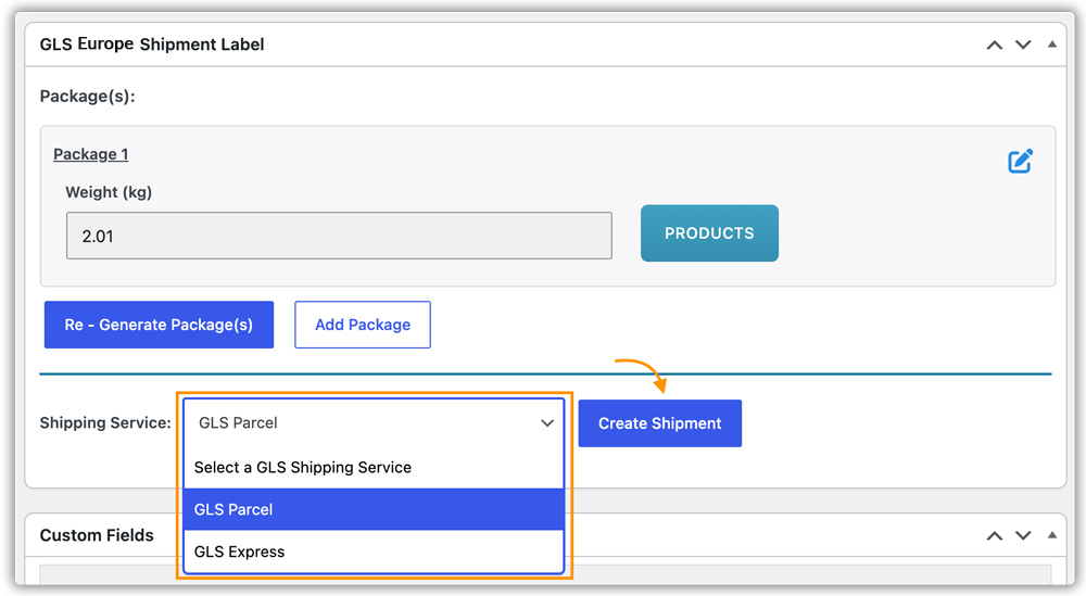 create shipment