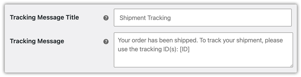 customize gls tracking message