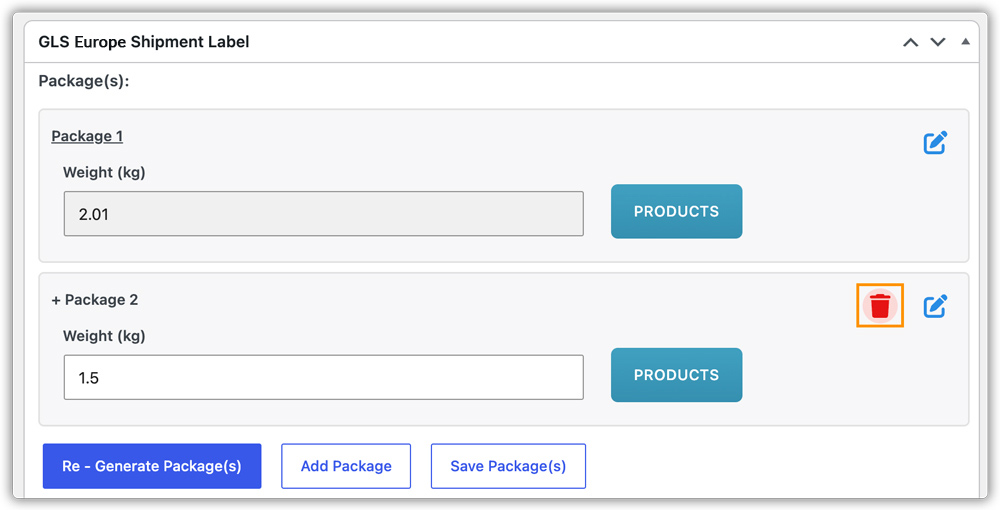 delete gls package