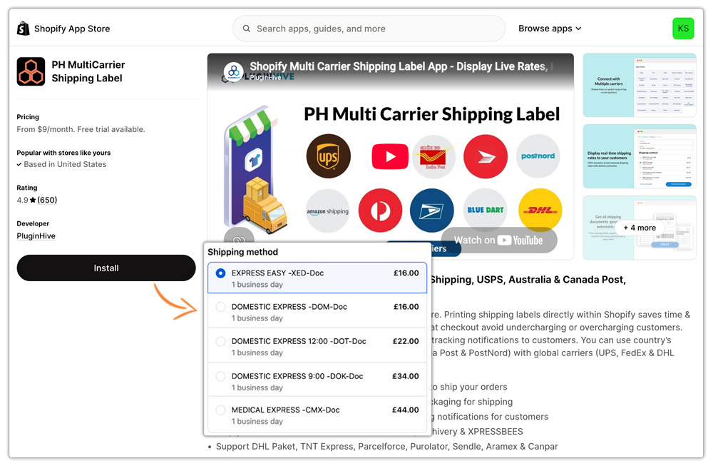 multicarrier delivery estimates in shopify