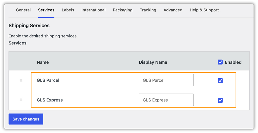 gls shipping services