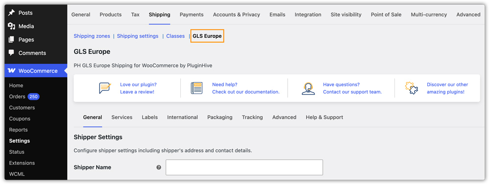 gls plugin setting