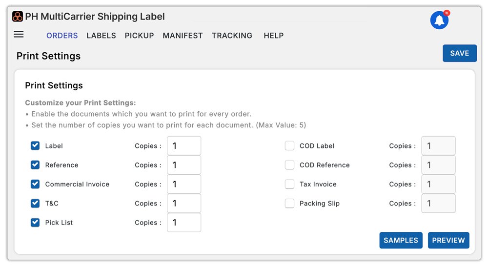 custom documents in multicarrier app